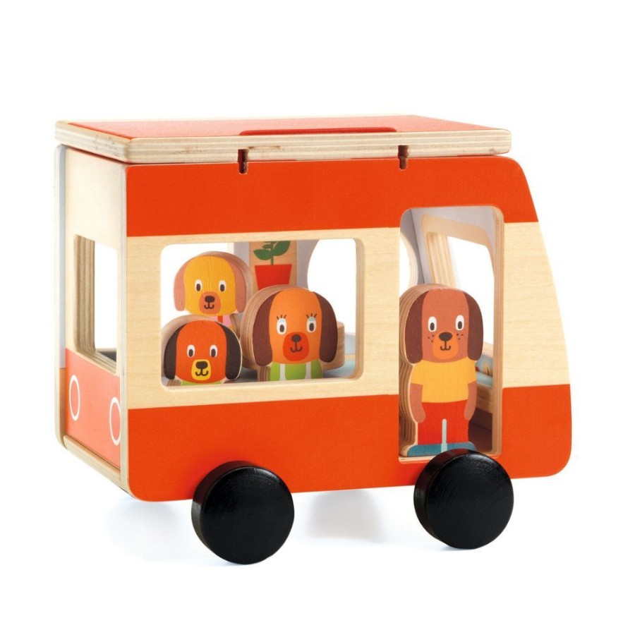 Djeco Djeco Wooden Toy, Minicombi - Wooden Toy Camper Van For 18Mths + | Toys Wooden Toys & Games