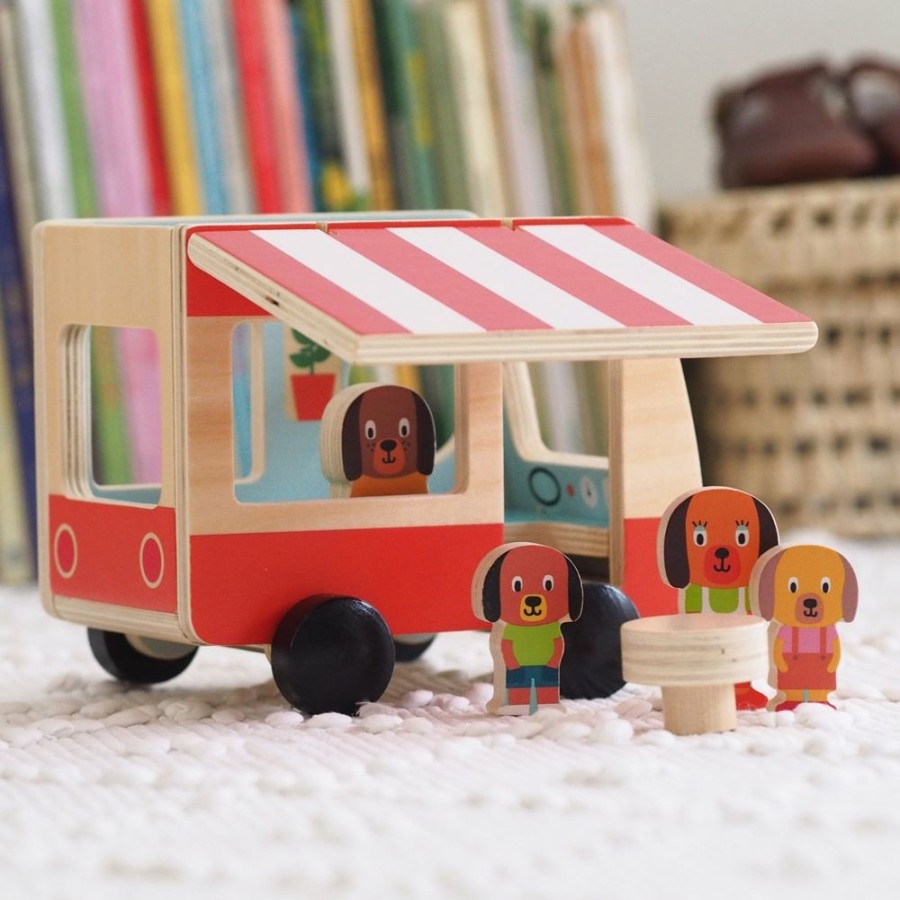 Djeco Djeco Wooden Toy, Minicombi - Wooden Toy Camper Van For 18Mths + | Toys Wooden Toys & Games