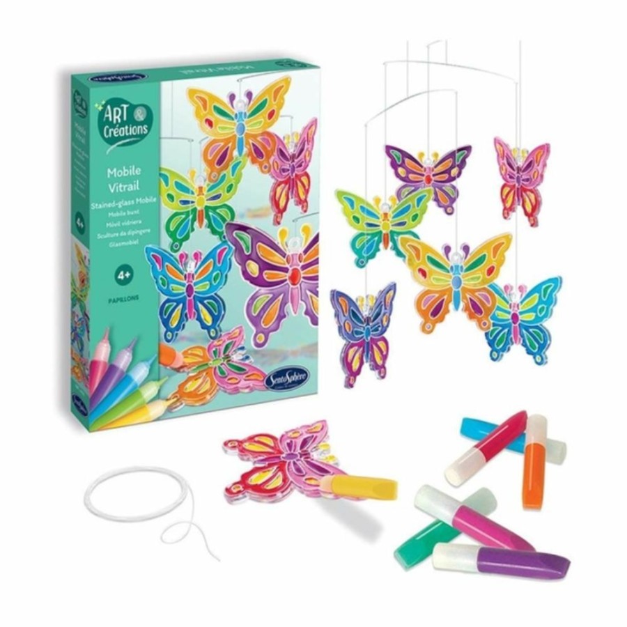 Sentosphere Sentosphere Stained Glass Butterfly Mobile | Kids Art Painting Sets And Colouring By Numbers