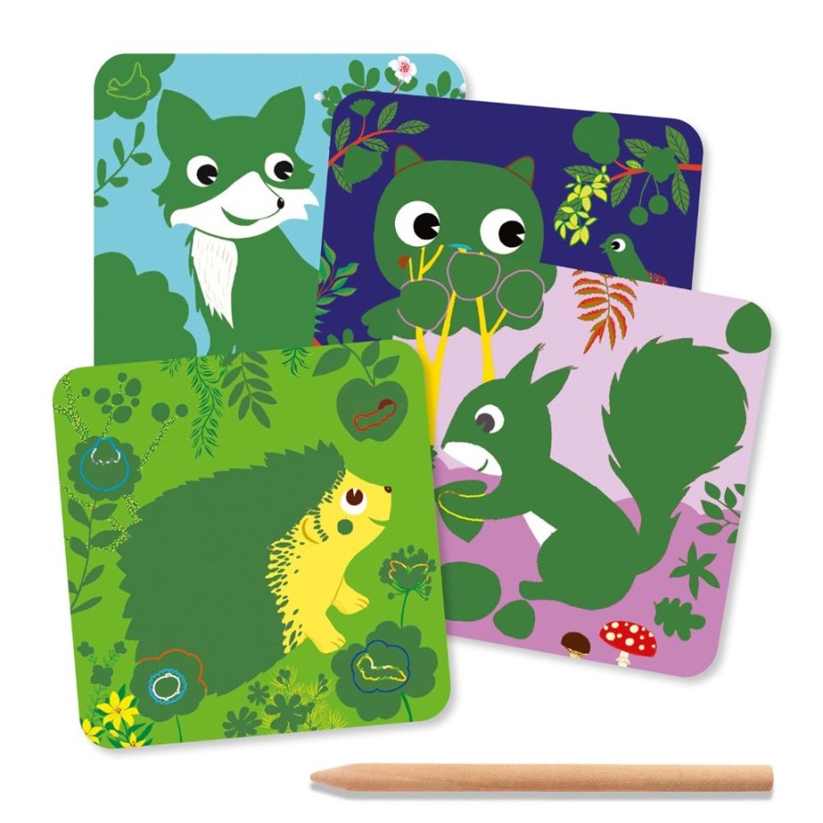 Djeco Djeco Scratch Boards - Country Creatures | Crafts For Kids Scratch Art