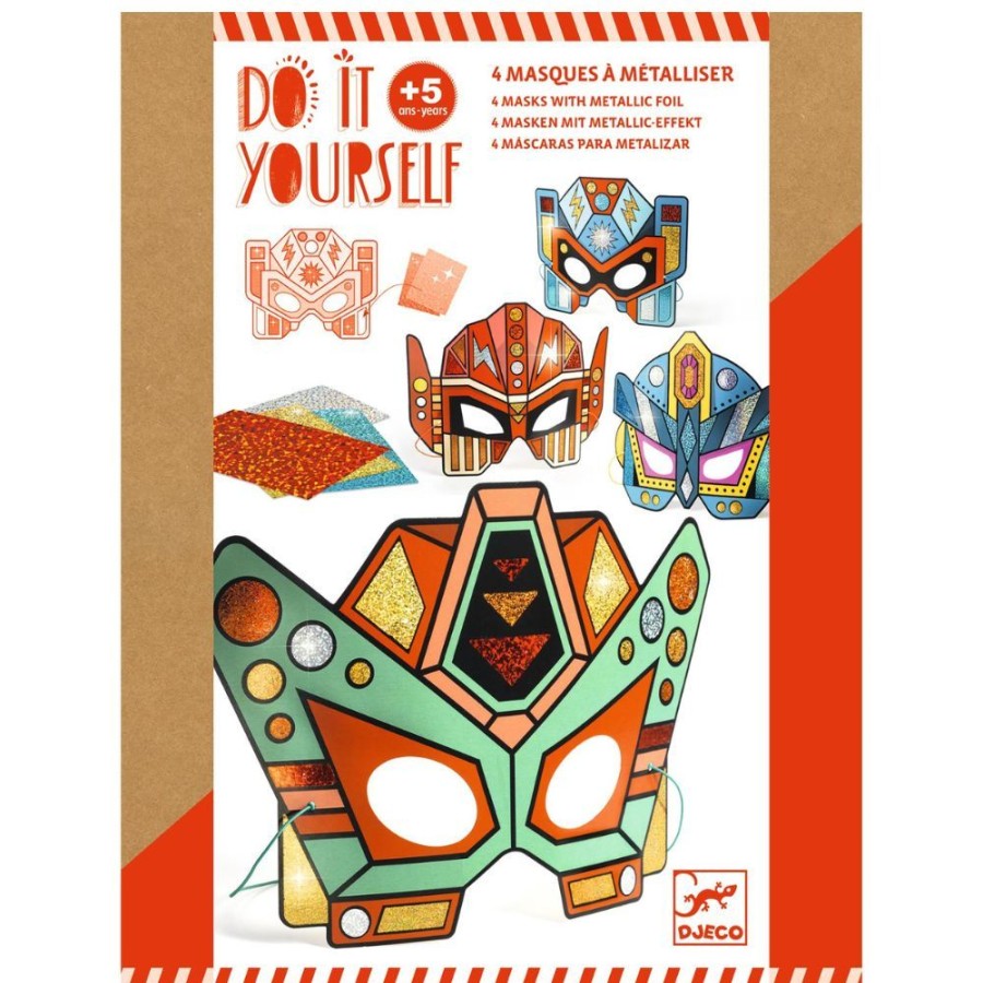 Djeco Djeco Do It Yourself - Super Robots Masks To Make | Crafts For Kids Foil & Glitter Art