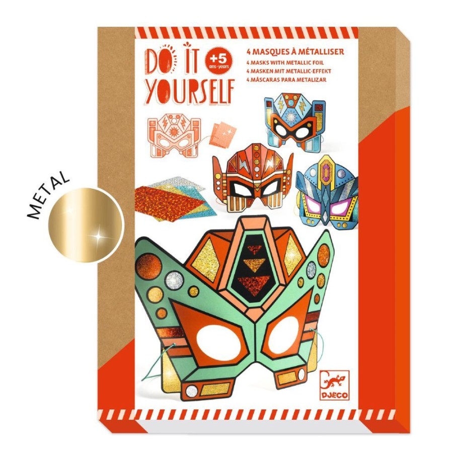 Djeco Djeco Do It Yourself - Super Robots Masks To Make | Crafts For Kids Foil & Glitter Art