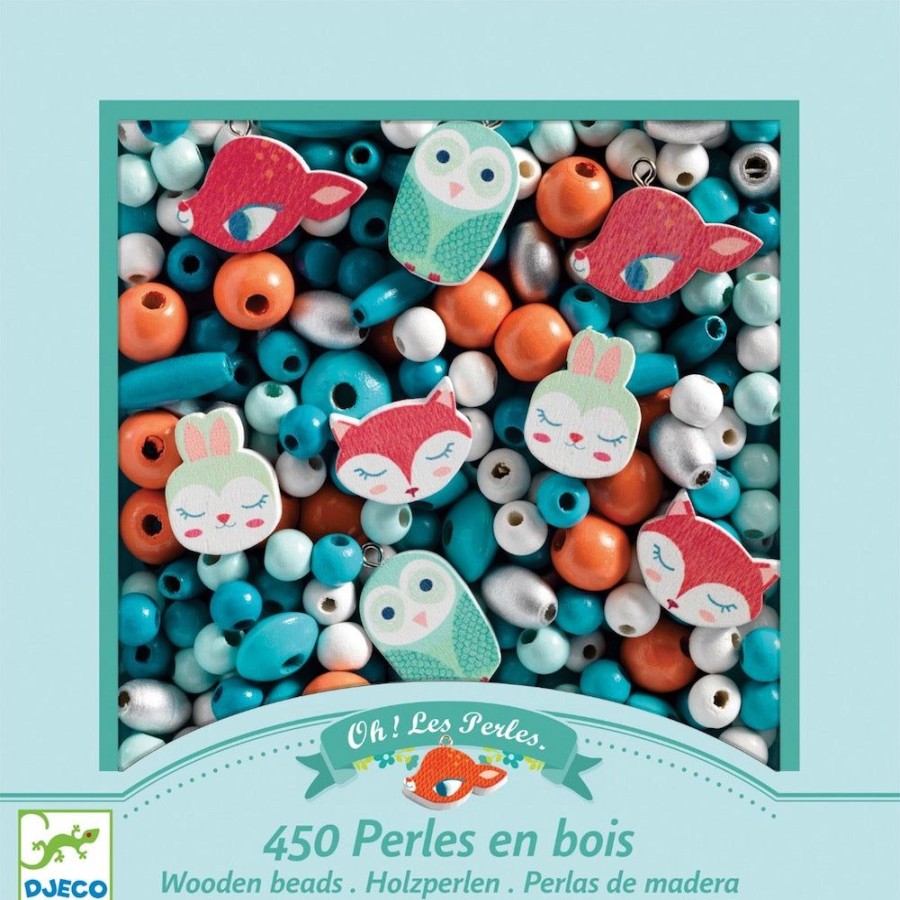 Djeco Djeco Wooden Threading Beads - Little Animals | Sew & Knit Beads & Jewellery Making