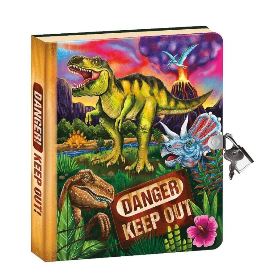 Peaceable Kingdom Peaceable Kingdom Lock & Key Diary - Dinosaur Glow In The Dark | Kids Art Stationery And Diaries