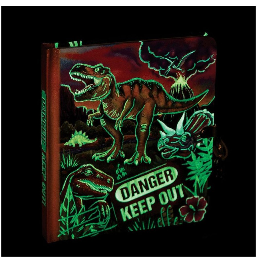 Peaceable Kingdom Peaceable Kingdom Lock & Key Diary - Dinosaur Glow In The Dark | Kids Art Stationery And Diaries