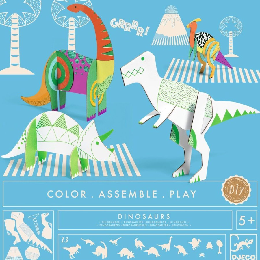 Djeco Djeco Colour, Assemble, Play - Dinosaurs | Crafts For Kids Making & Modelling