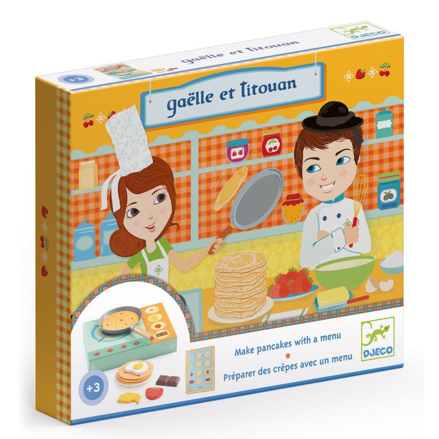 Djeco Toy Pancake Restaurant - Djeco Gaelle And Titouan | Toys Kitchen Toys And Play Foods