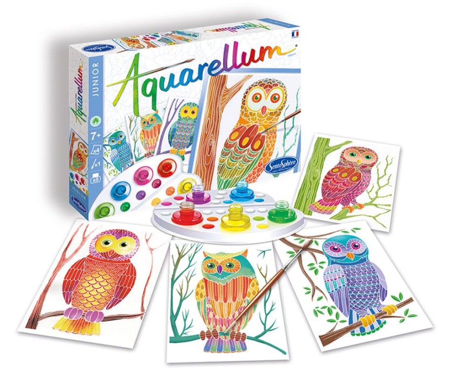 Aquarellum Aquarellum Junior Owls | Kids Art Painting Sets And Colouring By Numbers