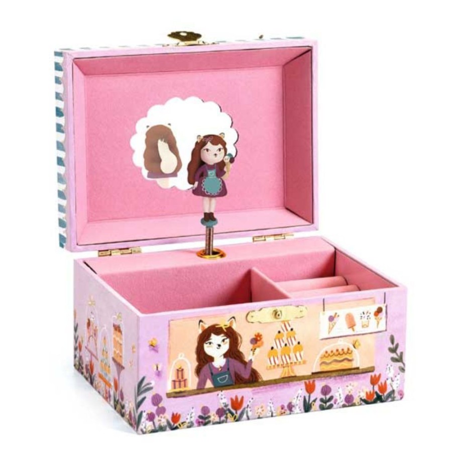 Djeco Djeco Music Box, Ice Cream Shop Musical Jewellery Box 4 Yrs + | Kids Room Musical Boxes