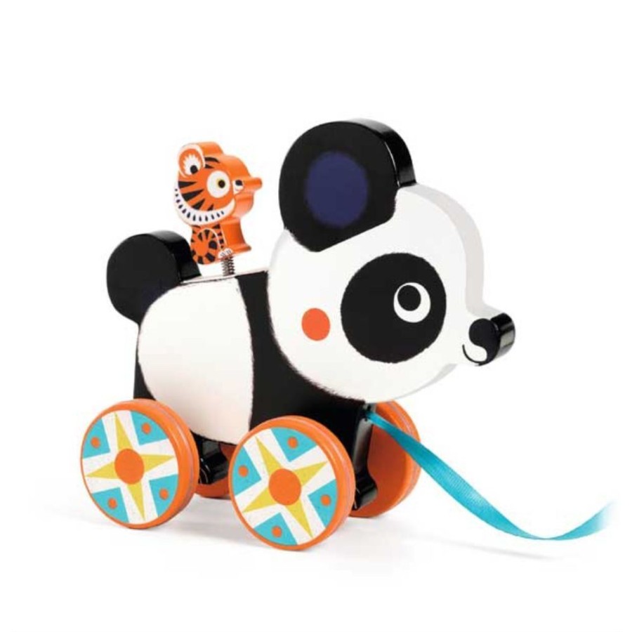 DJECO - By Collection Djeco Wooden Pull Along Toy Panda, Billie - Wooden Toys 18 Mths + | Toys Wooden Pull And Push Toys