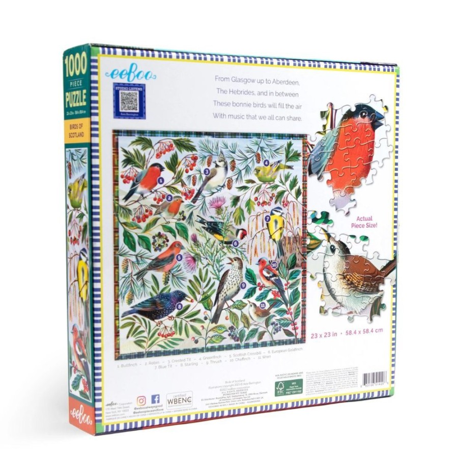 eeBoo Eeboo 1000 Piece Jigsaw Puzzle - Birds Of Scotland | Toys Jigsaw Puzzles