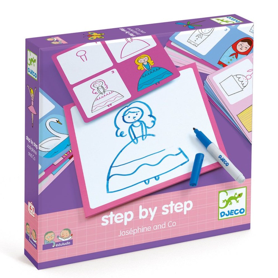 Djeco Learn To Draw - Djeco Step By Step Josephine | Kids Art Sketchbooks And Stencils