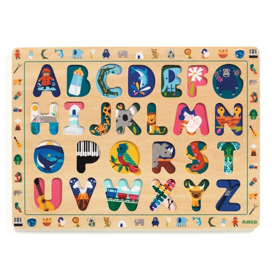 Djeco Djeco Wooden Puzzle Abc - Educational Toy 3 Yrs + | Toys Preschool Toys