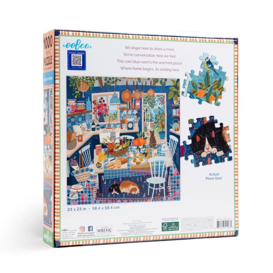 eeBoo Eeboo 1000 Piece Jigsaw Puzzle - Blue Kitchen | Toys 1000 Piece Jigsaw Puzzles