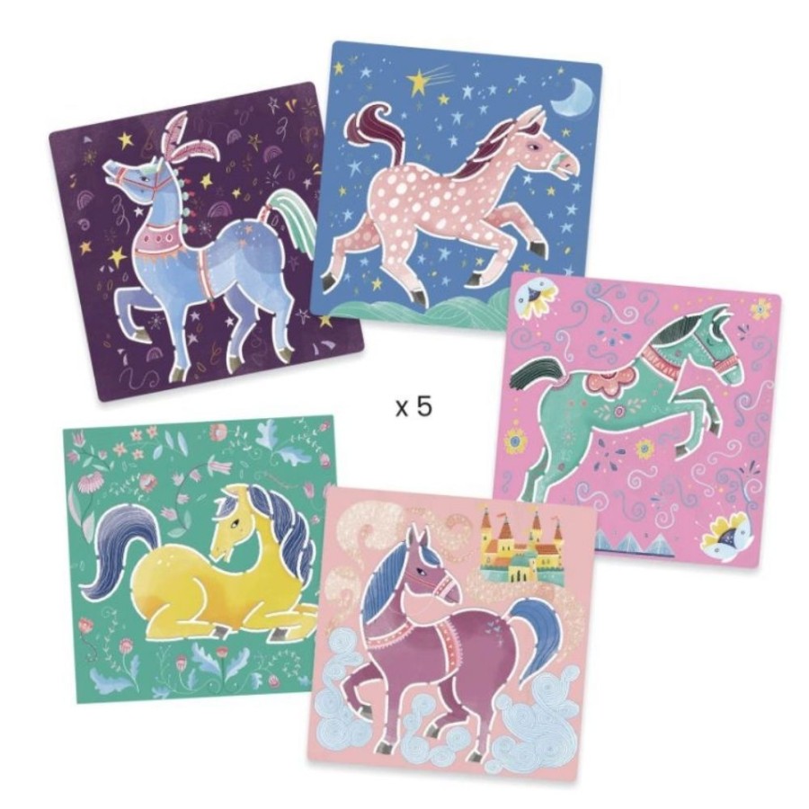 Djeco Djeco Horses Stencils | Kids Art Sketchbooks And Stencils