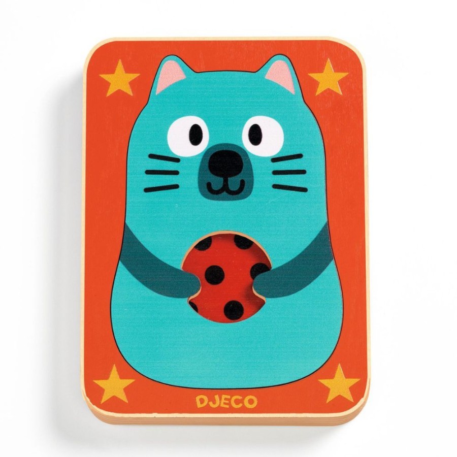 Djeco Djeco Wooden Layer Puzzle, Max & Co - Wooden Puzzle | Toys Preschool Toys