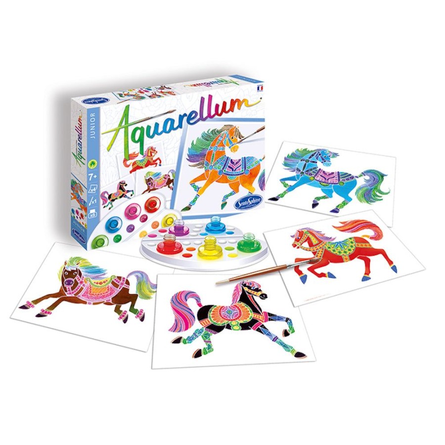 Aquarellum Aquarellum Junior Horses | Kids Art Painting Sets And Colouring By Numbers