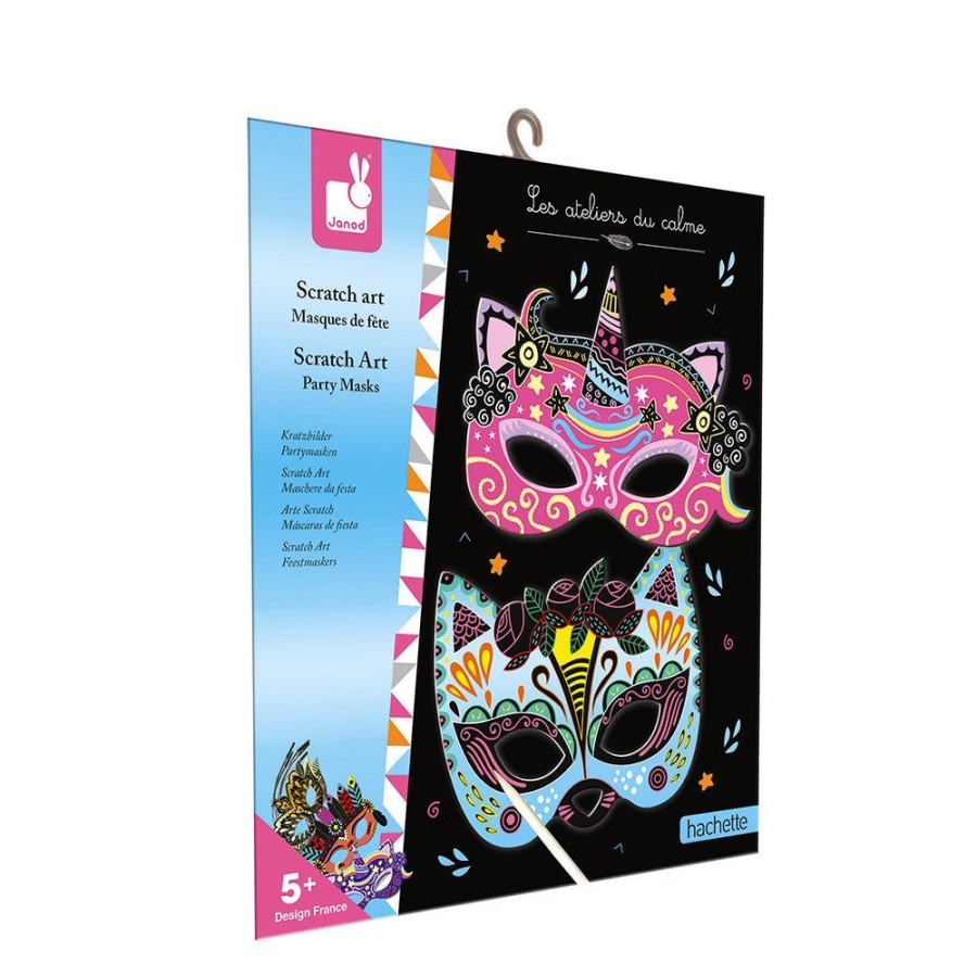 Janod Janod Scratch Art - Party Masks | Crafts For Kids Scratch Art