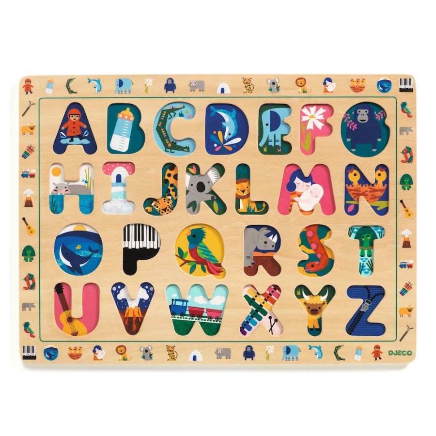 Djeco Djeco Wooden Puzzle Abc - Educational Toy 3 Yrs + | Toys Wooden Puzzles