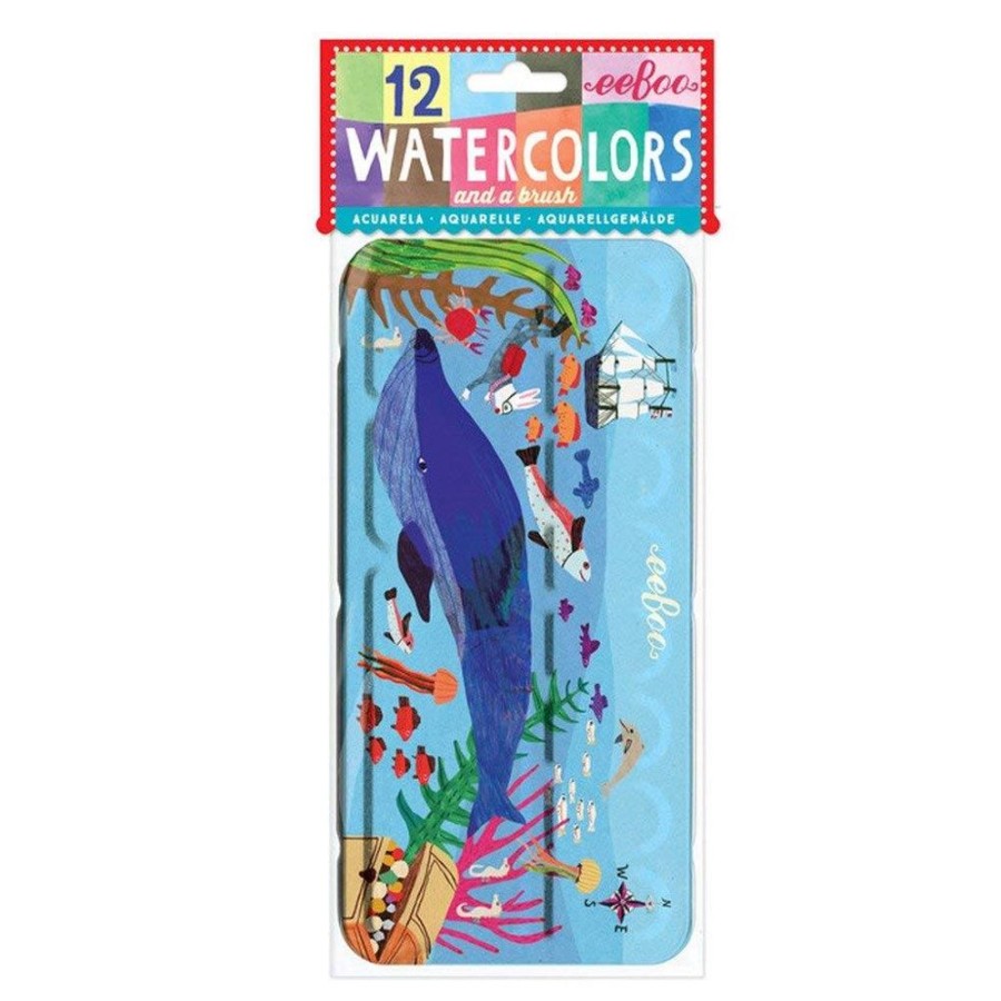 eeBoo Eeboo 12 Watercolours - In The Sea | Kids Art Art Supplies And Easels