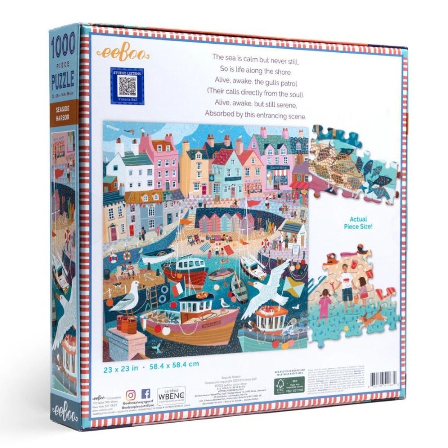 eeBoo Eeboo 1000 Piece Jigsaw Puzzle - Seaside Harbour | Toys 1000 Piece Jigsaw Puzzles