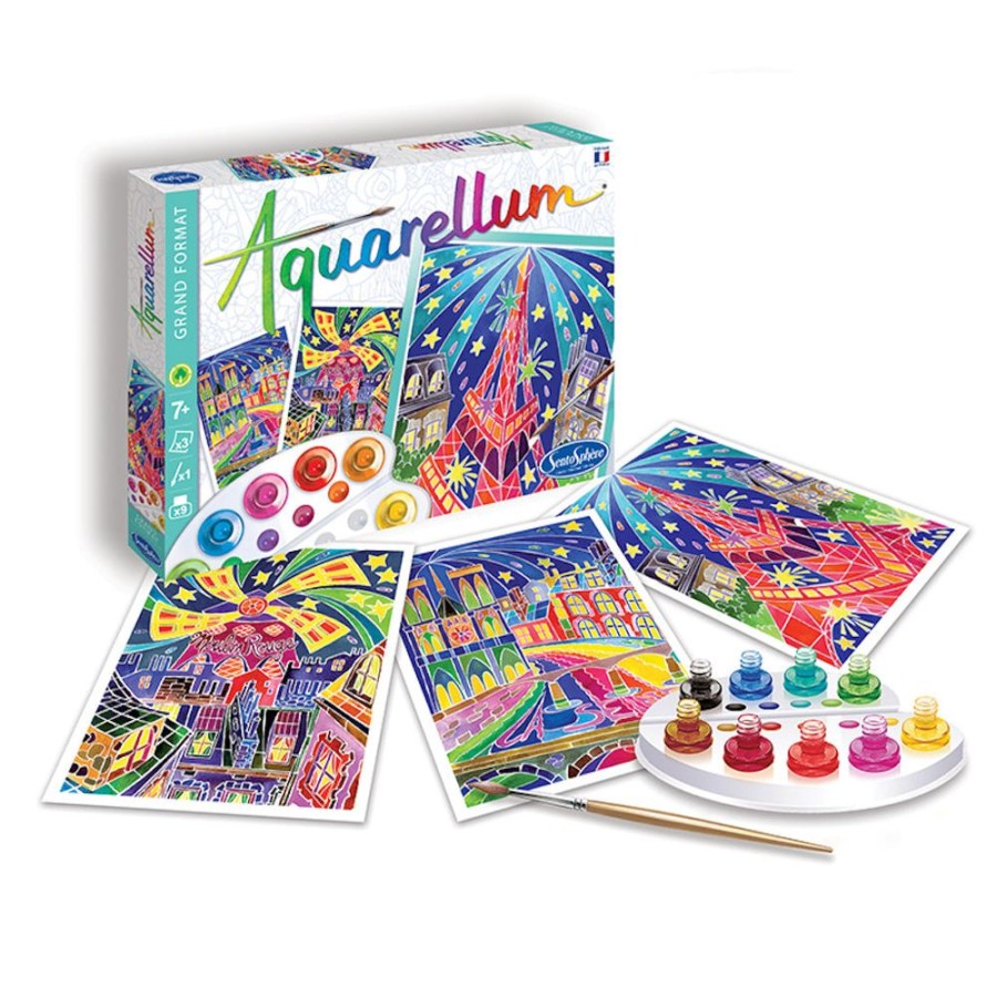 Aquarellum Aquarellum Paris By Night | Kids Art Painting Sets And Colouring By Numbers