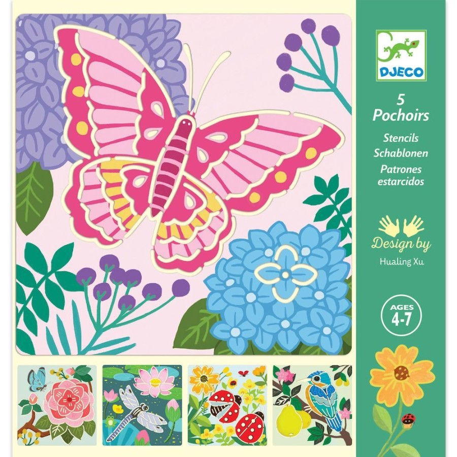 Djeco Djeco Stencils Garden Wings | Kids Art Sketchbooks And Stencils