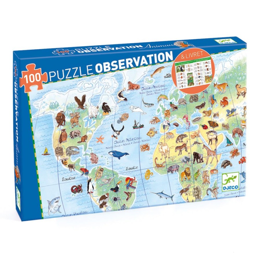 Djeco Worlds Animals & Booklet - Djeco Observation Puzzle | Toys Jigsaw Puzzles