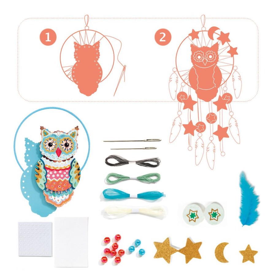 Djeco Djeco Do It Yourself - Dreamcatcher Golden Owl | Kids Room Decor & Height Charts