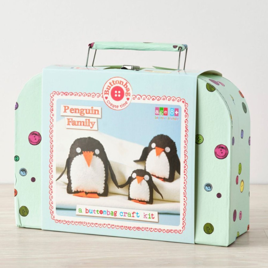 Buttonbag Buttonbag Penguin Family Sewing Kit | Sew & Knit Childrens Sewing Kits