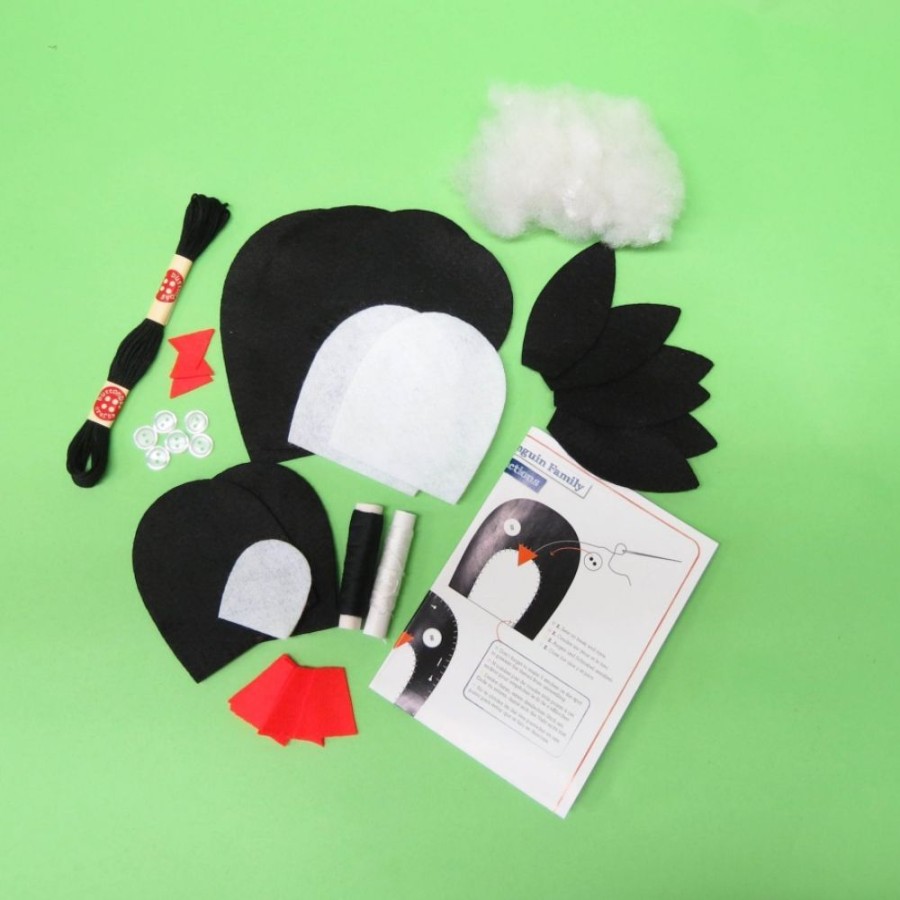 Buttonbag Buttonbag Penguin Family Sewing Kit | Sew & Knit Childrens Sewing Kits