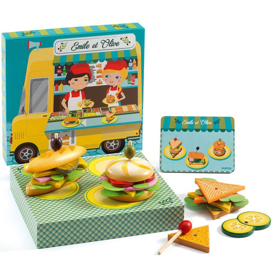 Djeco Djeco Sandwich Shop Toy - Emile & Olive | Toys Kitchen Toys And Play Foods