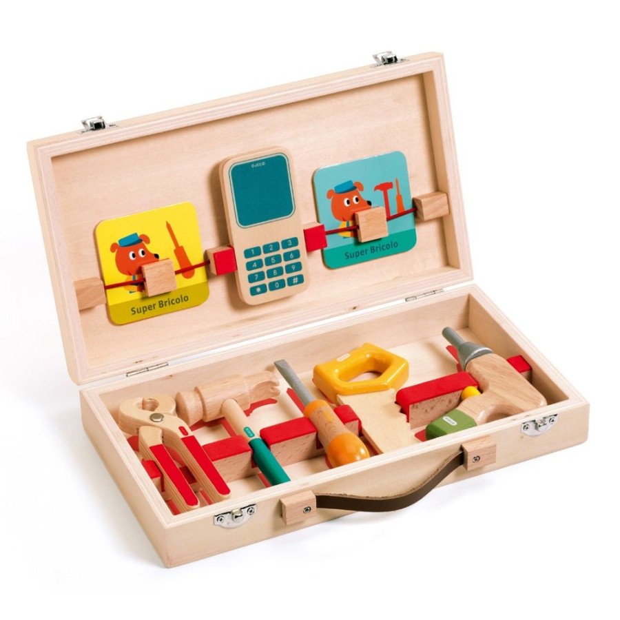 Djeco Super Bricolo Wooden Tool Box By Djeco | Toys Preschool Toys