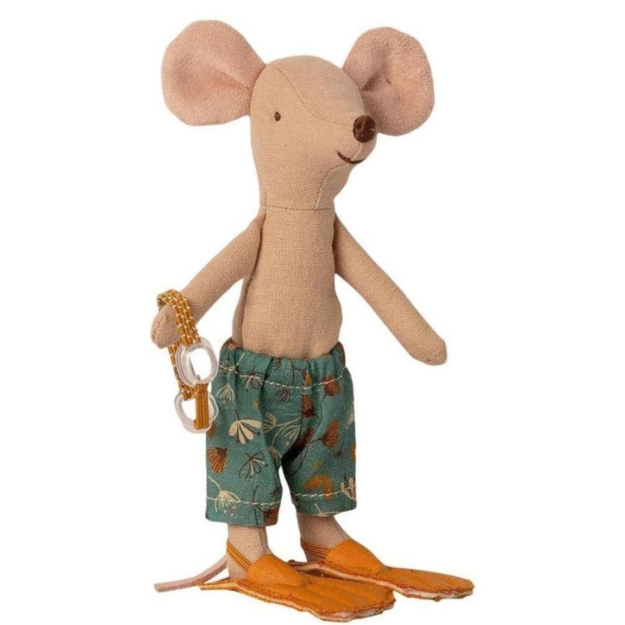 Maileg - By Collection Maileg Beach Mice - Big Brother In Cabin De Plage | Kids Room Soft Toys