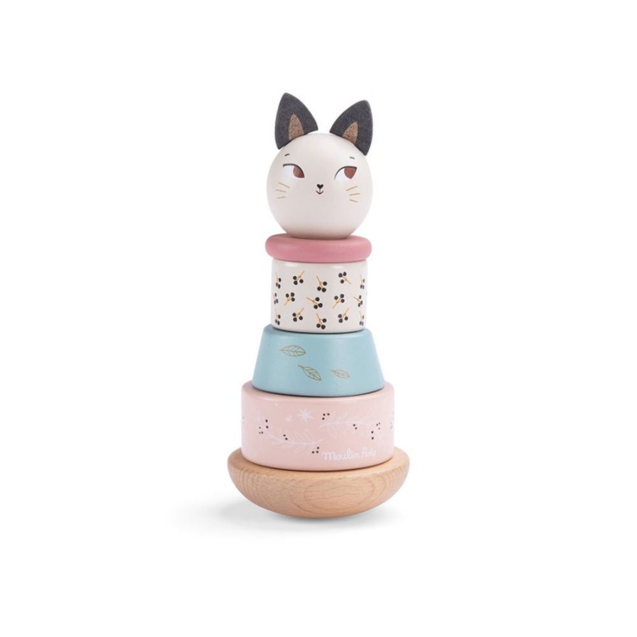 Moulin Roty Moulin Roty Apres La Pluie - Wooden Stacking Cat | Toys Toys For Babies