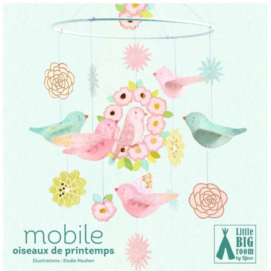 Djeco Djeco Paper Mobiles - Spring Birds | Kids Room Decor & Height Charts