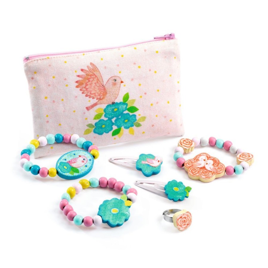 Djeco Djeco Birdie'S Girls Wooden Jewellery Set 3 Yrs + | Toys Kids Dressing Up Accessories