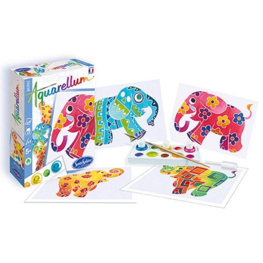 Aquarellum Aquarellum Mini Elephants | Kids Art Painting Sets And Colouring By Numbers