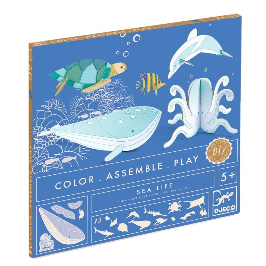 Djeco Djeco Colour, Assemble, Play - Sea Life | Crafts For Kids Paper Modelling