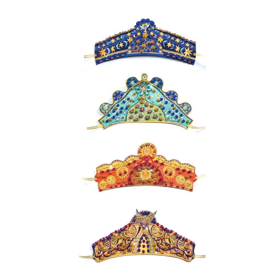 Djeco Djeco Do It Yourself, 4 Mosaic Tiaras Enchantresses - Mosaic Kits | Crafts For Kids Mosaics For Kids