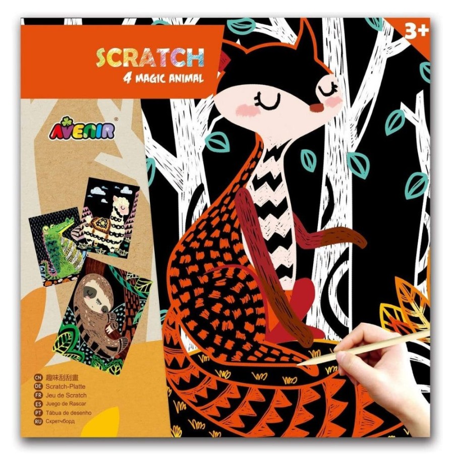 Avenir Arts and Crafts Avenir Scratch - 4 Magic Animal | Crafts For Kids Scratch Art