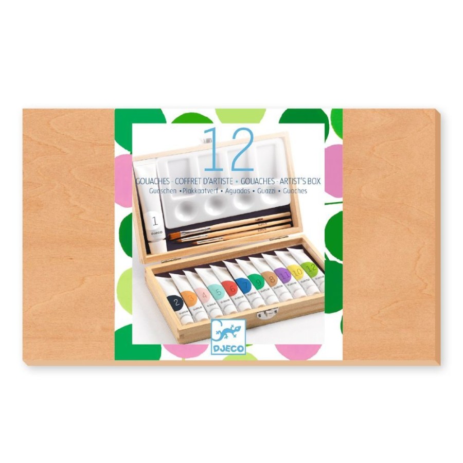 Djeco Djeco Artist'S Wooden Box - 12 Gouaches | Kids Art Art Gift Sets