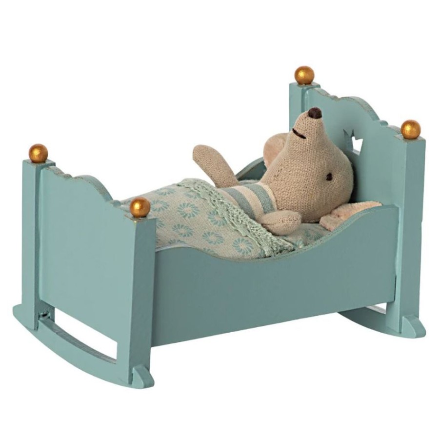 Maileg Maileg Cradle For Baby Maileg Mouse - Blue | Toys Dolls, Dolls Houses & Playsets