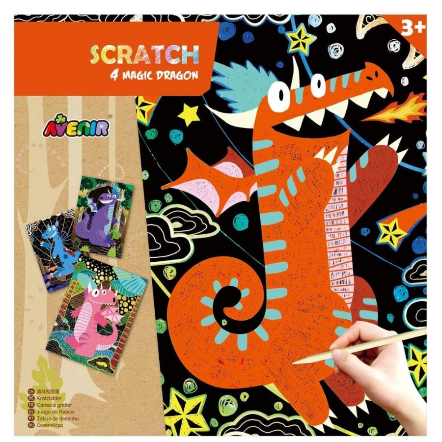 Avenir Arts and Crafts Avenir Scratch - 4 Magic Dragon | Crafts For Kids Scratch Art