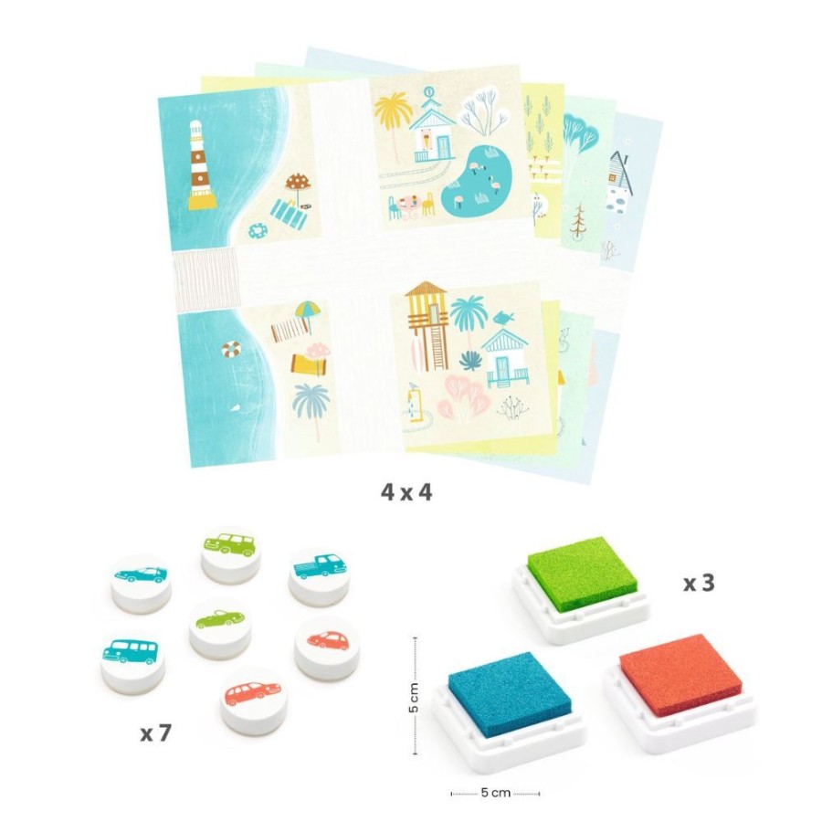 Djeco Djeco Stamps - Traffic | Kids Art Children'S Stamp Sets