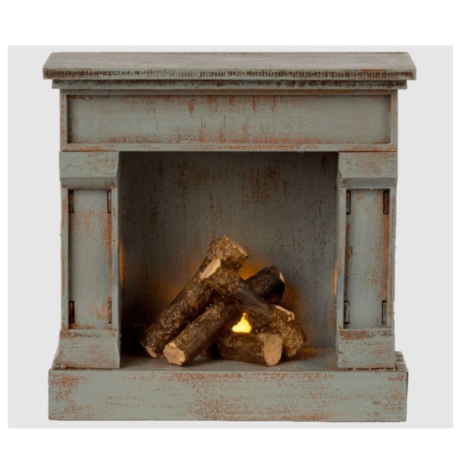 Maileg Maileg Miniature Fireplace, Vintage Blue - For Maileg Mouse Castle | Toys Dolls, Dolls Houses & Playsets