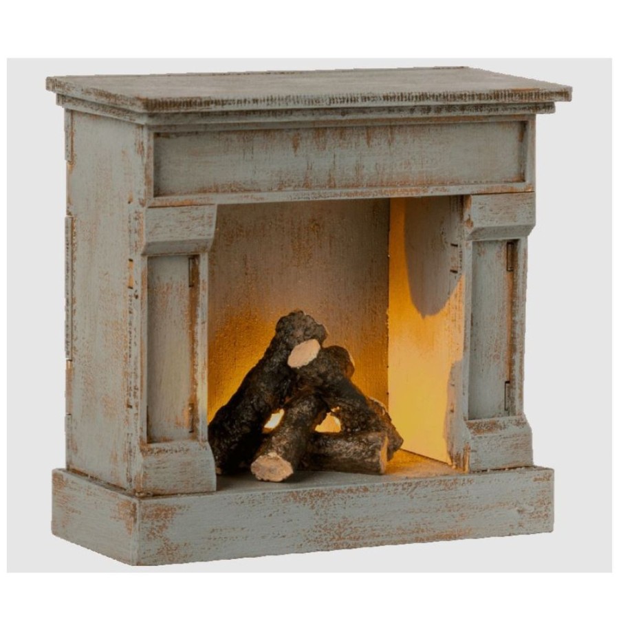 Maileg Maileg Miniature Fireplace, Vintage Blue - For Maileg Mouse Castle | Toys Dolls, Dolls Houses & Playsets